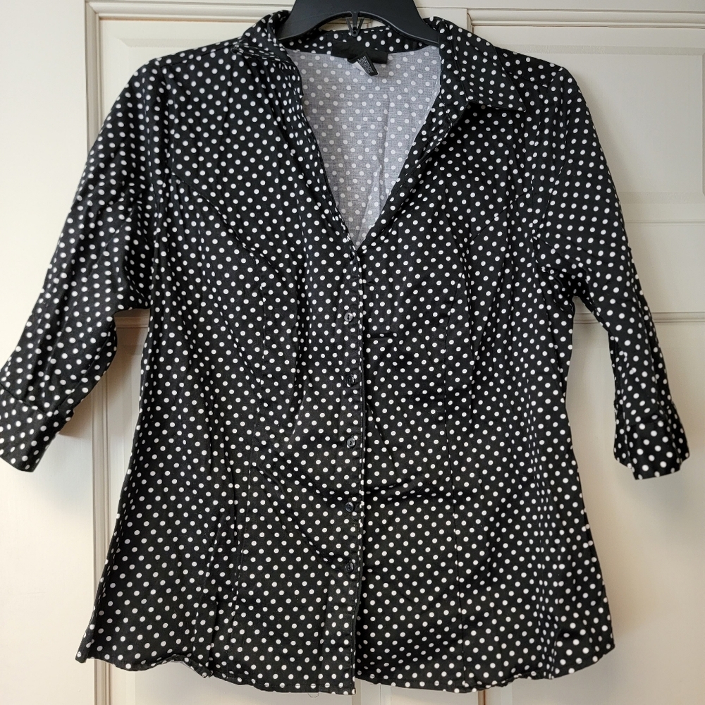 Lane Bryant polka-dot shirt